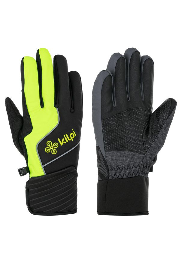 Rękawice softshell Kilpi ROT-U. Kolor: żółty. Materiał: softshell. Sezon: zima. Sport: narciarstwo