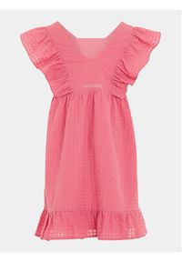TOMMY HILFIGER - Tommy Hilfiger Sukienka letnia Gingham KG0KG07930 D Różowy Relaxed Fit. Kolor: różowy. Materiał: bawełna. Sezon: lato