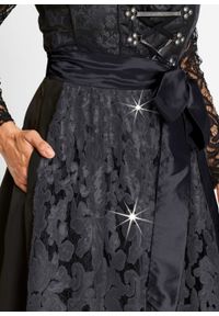 Sukienka ludowa z fartuchem z cekinami bonprix czarny wzorzysty. Kolor: czarny #2