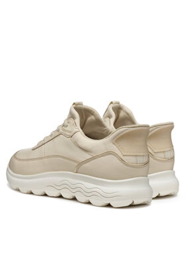 Geox Sneakersy D Spherica Plus D567MB 00085 C1122 Écru. Materiał: skóra