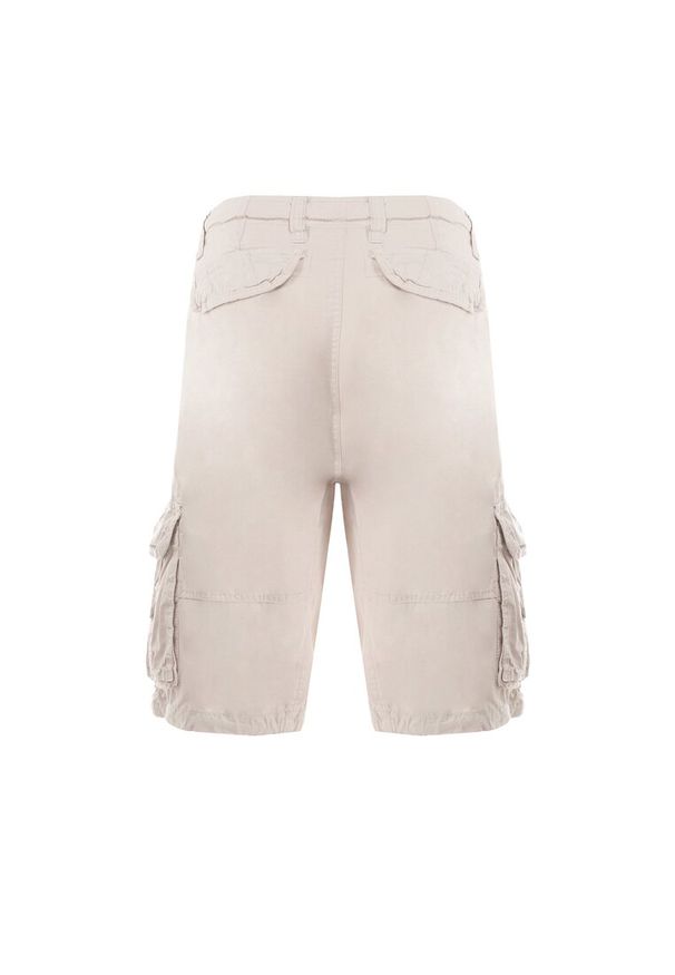 Born2be - Beżowe Szorty Bawełniane Cargo Achala. Kolor: beżowy. Materiał: bawełna. Wzór: aplikacja, jednolity
