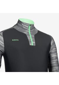 KIPSTA - Bluza do piłki nożnej Kipsta Viralto PXL na krótki suwak. Kolor: szary. Materiał: elastan, materiał, poliester. Długość: krótkie. Sport: piłka nożna