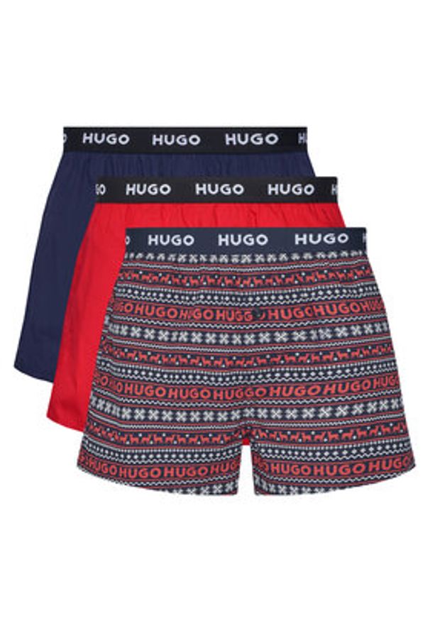 Hugo - HUGO Komplet 3 par bokserek 50532565 Kolorowy. Materiał: bawełna. Wzór: kolorowy