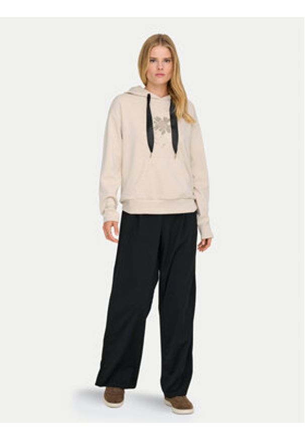 only - ONLY Bluza Fancy 15370578 Beżowy Regular Fit. Kolor: beżowy. Materiał: syntetyk