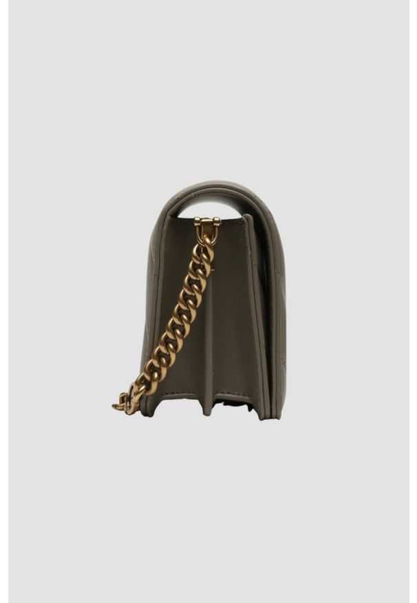 Pinko - PINKO Szarozielona kopertówka Love Click Mini AW25. Kolor: szary. Materiał: skórzane