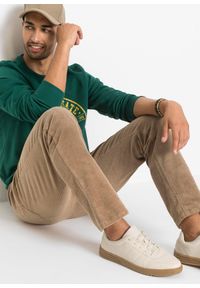 bonprix - Spodnie sztruksowe ze stretchem Regular Fit, w wygodnym fasonie. Kolor: brązowy. Materiał: sztruks #2