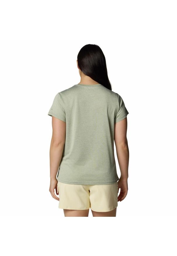 columbia - Koszulka techniczna damska Columbia BlueVista Hill Short Sleeve Crew. Kolor: zielony. Sport: turystyka piesza