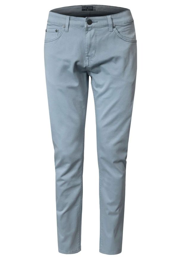 Bawełniane Spodnie Chinos, Regular - Pako Jeans - Niebieskie. Okazja: na spotkanie biznesowe, do pracy. Kolor: niebieski. Materiał: elastan, bawełna. Styl: klasyczny, biznesowy