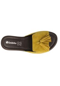 Inblu klapki obuwie damskie 158D149 żółte. Kolor: żółty. Materiał: skóra. Sezon: wiosna, lato #4