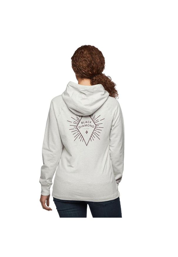 Bluza turystyczna z kapturem damska Black Diamond Rays Pullover Hoody. Typ kołnierza: kaptur. Kolor: szary