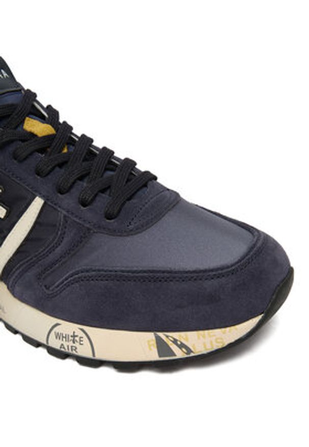 Premiata Sneakersy Lander Var 7702 Granatowy. Kolor: niebieski. Materiał: skóra