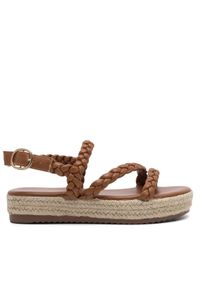 DeeZee Espadryle E8875-1 Brązowy. Kolor: brązowy. Materiał: skóra #1