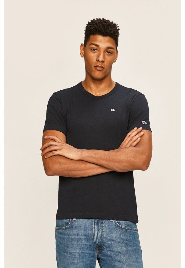 Champion - T-shirt. Okazja: na co dzień. Kolor: niebieski. Styl: casual