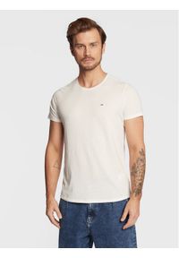 Tommy Jeans T-Shirt Jaspe DM0DM09586 Biały Slim Fit. Kolor: biały. Materiał: bawełna, syntetyk