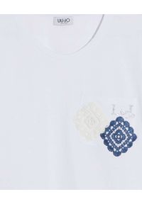 Liu Jo - LIU JO - Biały t-shirt z aplikacją. Kolor: biały. Wzór: aplikacja #3