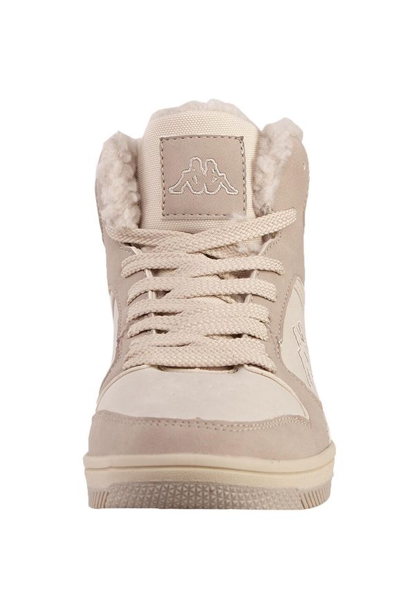 Kappa - Wysokie Buty Treningowe Unisex Dla Dorosłych Z Podszewką Ze Sztucznego Futra. Okazja: na spacer. Kolor: beżowy. Materiał: futro. Sport: turystyka piesza