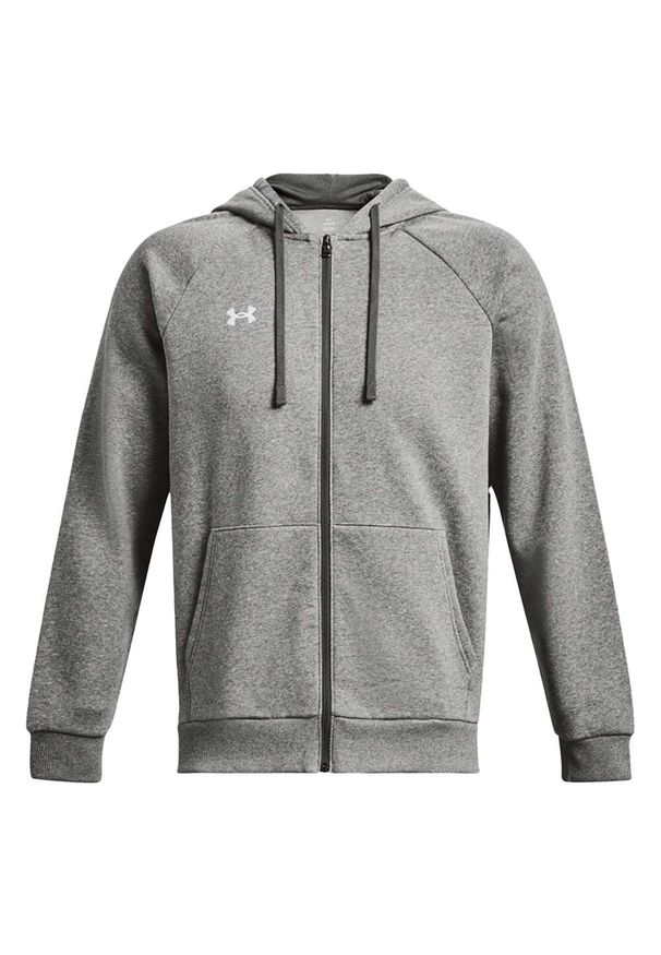 Under Armour - Męska Bluza Sportstyle Rival Fleece Z Pełnym Zamkiem Błyskawicznym. Kolor: szary