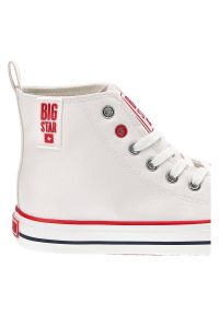 Big-Star - Białe Trampki Big Star Damskie Modne Półbuty. Wysokość cholewki: przed kolano. Zapięcie: pasek. Kolor: biały. Materiał: guma, jeans. Szerokość cholewki: normalna. Styl: sportowy, klasyczny #4