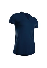INESIS - Koszulka polo do golfa damska. Typ kołnierza: golf, polo. Kolor: niebieski. Materiał: poliamid, materiał, poliester