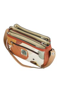 Pomarańczowa Oryginalna Listonoszka Damska Anekke Seria Alma. Kolor: pomarańczowy. Wzór: aplikacja. Dodatki: z breloczkiem. Materiał: zdobione. Styl: elegancki, casual. Rodzaj torebki: na ramię #8