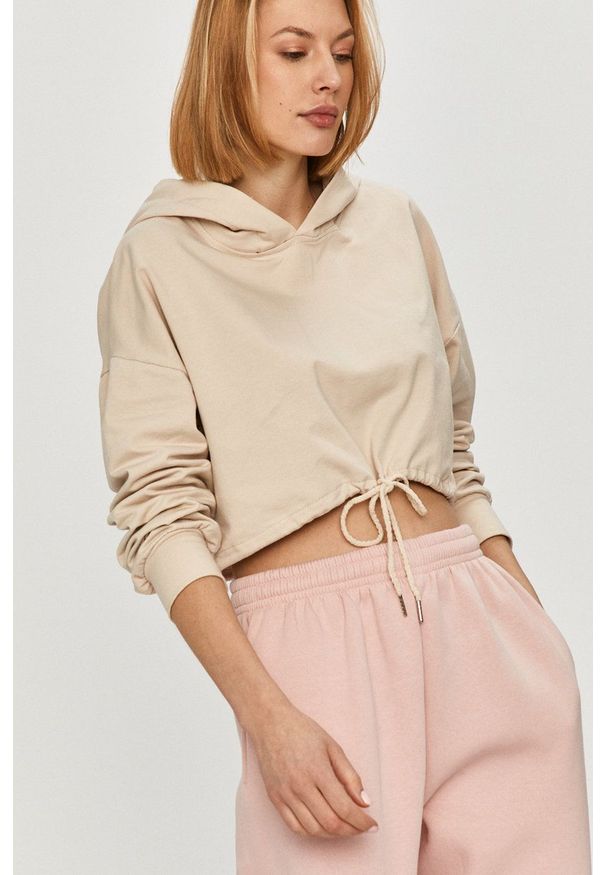 Answear Lab - Bluza. Okazja: na co dzień. Typ kołnierza: kaptur. Kolor: beżowy. Styl: wakacyjny