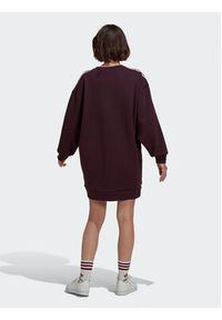 Adidas - adidas Sukienka dzianinowa adicolor HM4689 Bordowy Relaxed Fit. Kolor: czerwony. Materiał: bawełna, dzianina #4