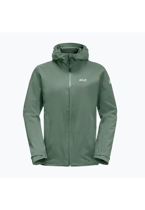 Kurtka przeciwdeszczowa damska Jack Wolfskin Pack & Go Shell. Kolor: zielony. Sport: turystyka piesza