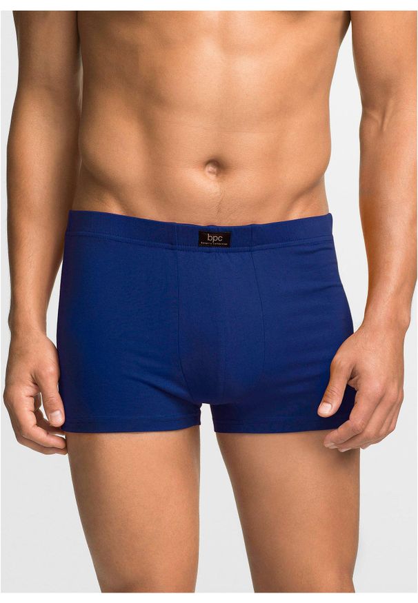 bonprix - Bawełniane bokserki, dopasowany fason (3 pary). Kolor: niebieski. Materiał: jersey, bawełna, materiał
