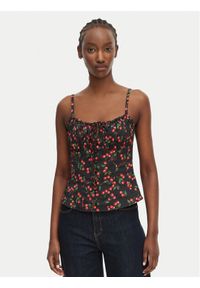 Guess Top W6YH97 W4497 Czarny Regular Fit. Kolor: czarny. Materiał: bawełna #1
