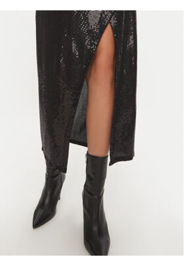 LOLA CASADEMUNT Sukienka koktajlowa LF2416003 Czarny Regular Fit. Kolor: czarny. Materiał: syntetyk. Styl: wizytowy