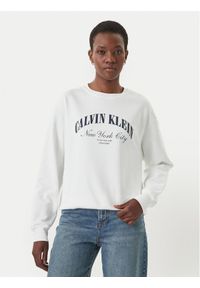 Calvin Klein Jeans Bluza Logo Graphic LV047F818G Biały Regular Fit. Kolor: biały. Materiał: bawełna #1