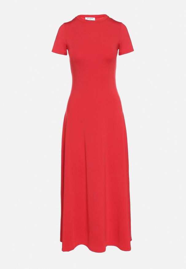 Born2be - Czerwona Sukienka o Taliowanym Kroju z Krótkim Rękawem Liravise. Okazja: na co dzień. Kolor: czerwony. Długość rękawa: krótki rękaw. Sezon: wiosna, lato. Typ sukienki: rozkloszowane. Styl: casual, elegancki, klasyczny