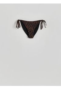 Reserved - Dół od bikini - brązowy. Kolor: brązowy. Materiał: materiał
