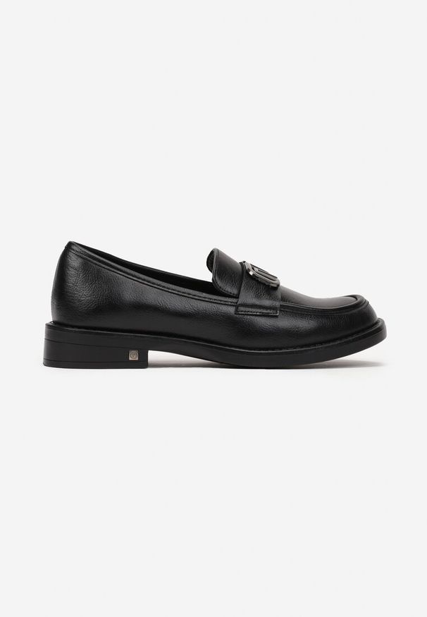 Renee - Czarne Mokasyny z Klamerką i Wkładką ze Skóry Naturalnej Zephysa. Kolor: czarny. Materiał: skóra. Styl: elegancki