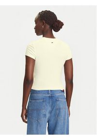Tommy Jeans T-Shirt DW0DW21421 Écru Slim Fit. Kolor: kremowy. Materiał: bawełna #5