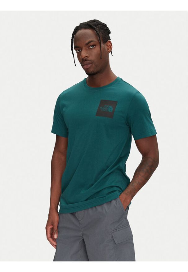The North Face T-Shirt SS Fine NF0A8A6M Zielony Regular Fit. Kolor: zielony. Materiał: bawełna