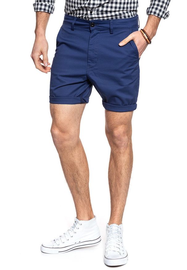 Lee - SPODENKI LEE SLIM CHINO SHORT FRENCH NAVY L73HHI84 112120582. Materiał: materiał