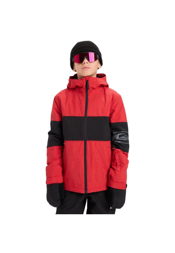 Quiksilver - Kurtka do sportów zimowych techniczna dla Chłopców HIGH IN THE HOOD. Kolor: czerwony. Sezon: zima. Sport: narciarstwo