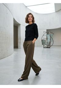 Sinsay - Spodnie palazzo - brązowy. Kolor: brązowy