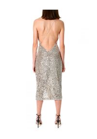 AGGI - Srebrna sukienka cekinowa Kim. Kolor: srebrny. Długość rękawa: na ramiączkach. Typ sukienki: kopertowe. Długość: midi #3
