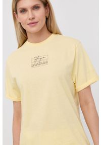 Hugo - HUGO t-shirt 50467321 damski kolor żółty. Kolor: żółty. Materiał: bawełna. Wzór: nadruk #2