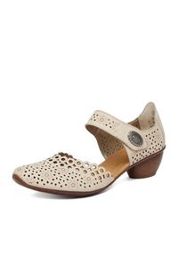 Rieker Półbuty 43753-60 Beżowy. Kolor: beżowy. Materiał: skóra #5