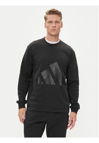 Adidas - adidas Dres Big Logo Fleece Colorblock JI8865 Czarny Regular Fit. Kolor: czarny. Materiał: syntetyk, bawełna #6