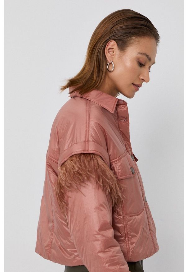 TwinSet - Twinset Kurtka damska kolor beżowy przejściowa. Kolor: beżowy