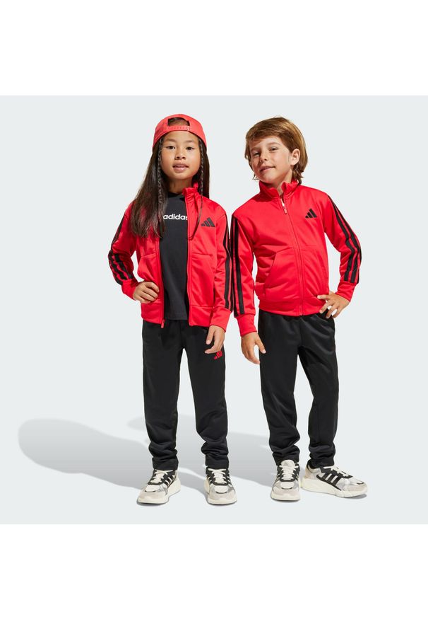 Adidas - Dres Essentials Climacool Kids. Kolor: czerwony, czarny, wielokolorowy. Materiał: dresówka