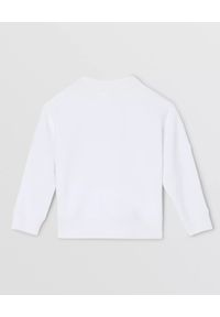 BURBERRY CHILDREN - Biała bluza z aplikacją 8-14 lat. Kolor: biały. Materiał: dresówka, bawełna. Długość rękawa: długi rękaw. Długość: długie. Wzór: aplikacja. Sezon: lato