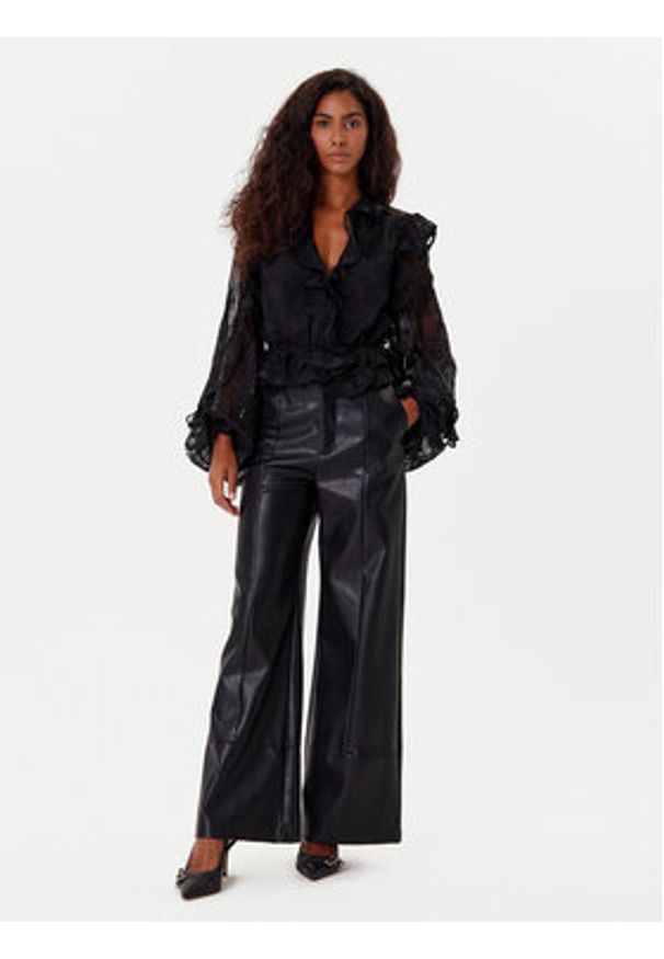 BARDOT - Bardot Bluzka Frill Embroidered 59896TB2 Czarny Regular Fit. Kolor: czarny. Materiał: syntetyk