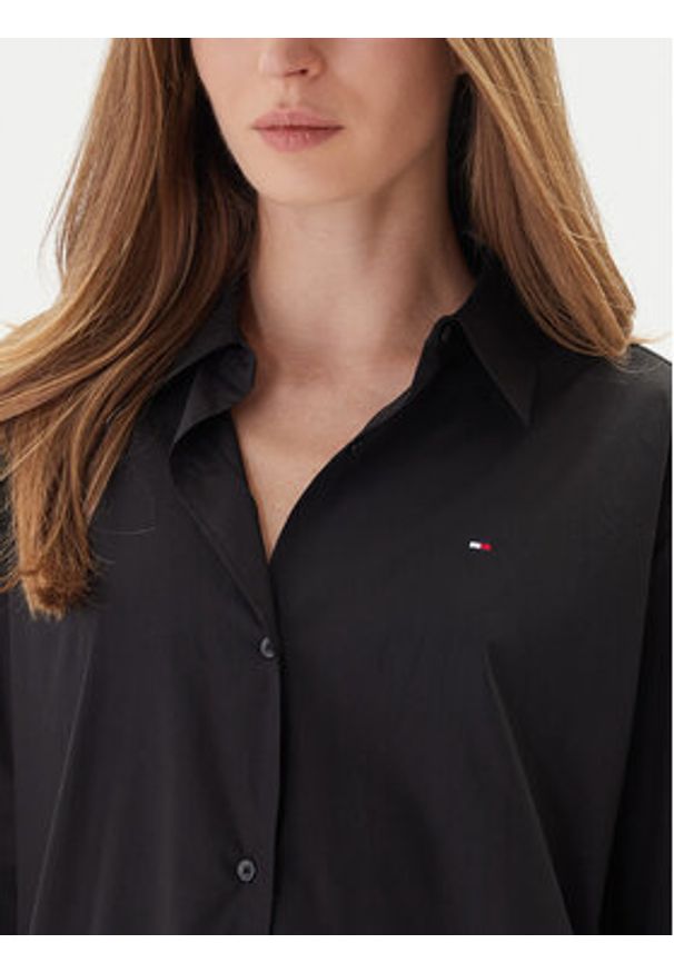 TOMMY HILFIGER - Tommy Hilfiger Koszula WW0WW45612 Czarny Relaxed Fit. Kolor: czarny. Materiał: bawełna