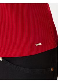 Morgan Bluzka 251-DELI Czerwony Slim Fit. Kolor: czerwony. Materiał: syntetyk, wiskoza #3