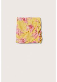 mango - Mango spódnica Romance kolor żółty mini prosta. Okazja: na co dzień. Kolor: żółty. Styl: casual #7